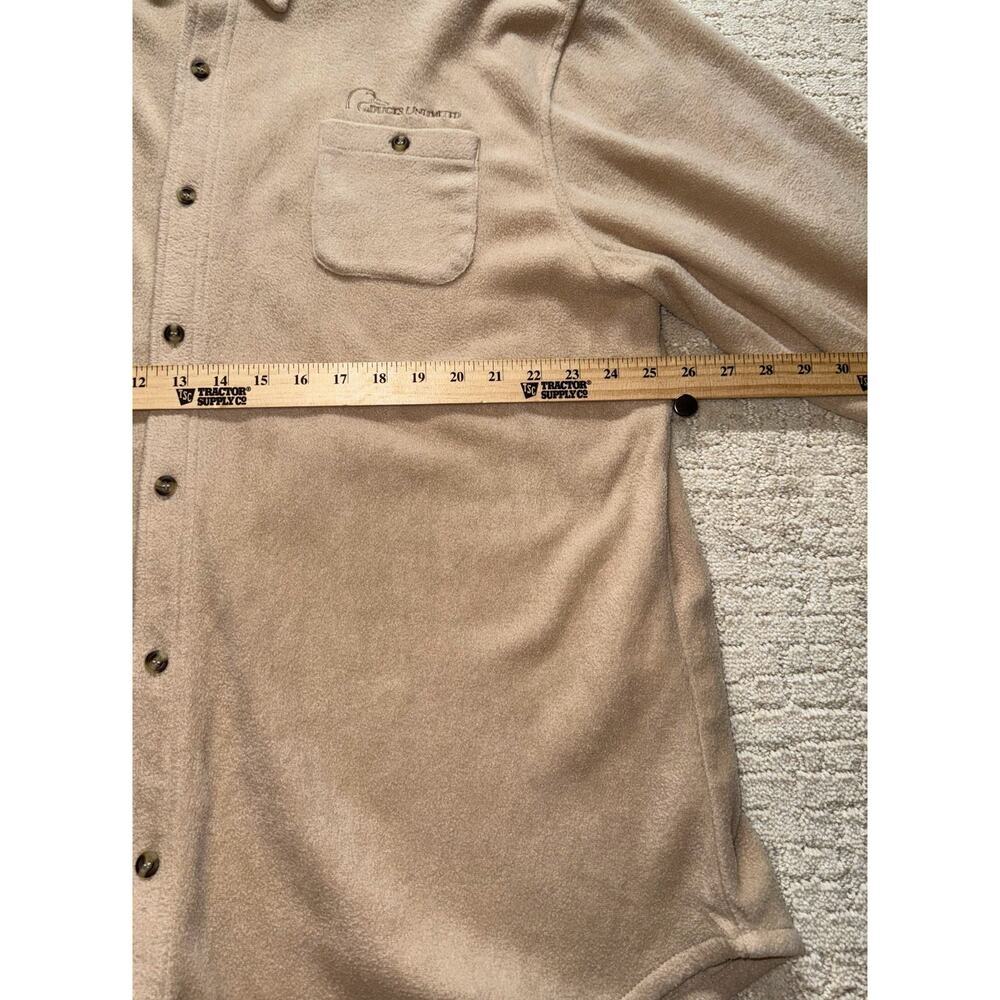 Ducks Unlimited Shirt Men XXL Tan Excellent Fleece Button Up Long Sleeve - Picture 5 of 7